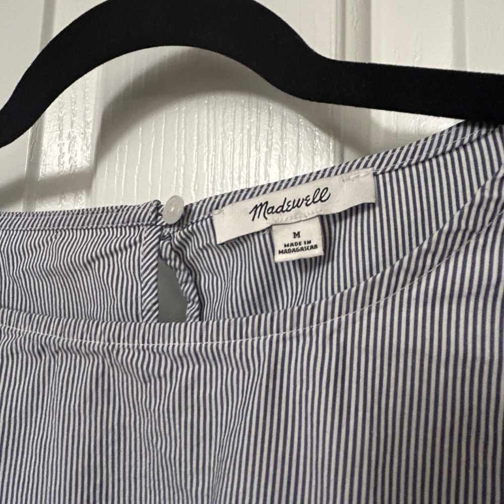 Madewell Striped Bell Sleeve Top Size Medium - Picture 6 of 7